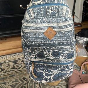 O’Neill blue and white printed slouch backpack